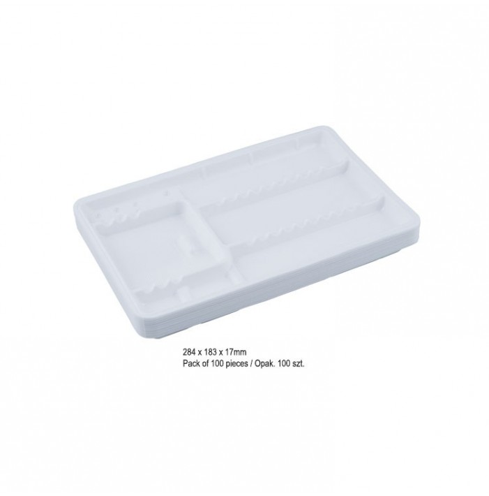 DENTALINE Disposable Instrument trays maxi, white 280x183x17mm (Pack of 400 pieces)