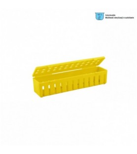Kasetka plastikowa możliwość sterylizacji w autoklawie żółta 205 x 50 x 45 mm