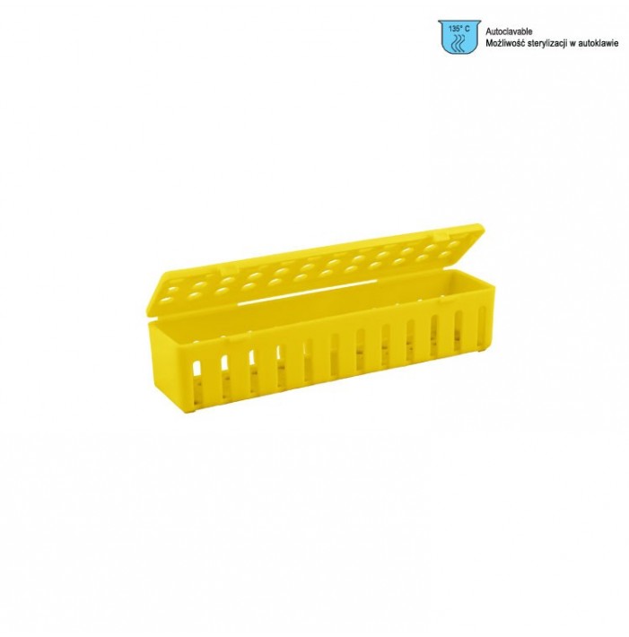 Cassette tray plastic autoclavable yellow 205 x 50 x 45 mm