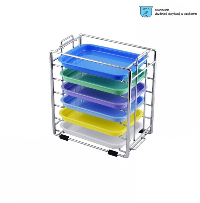 Tray rack with 6 plastic trays 280 x 170 x 290mm