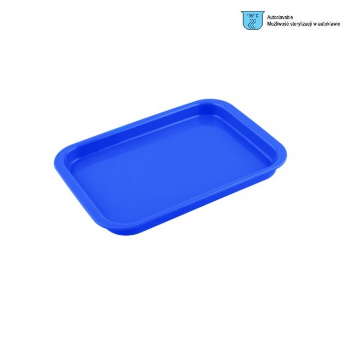 Instrument Tray plastic 240x165x20mm mini blue