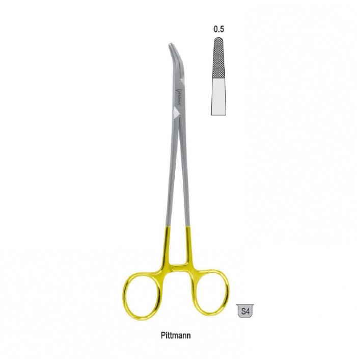 Falcon-Grip Needle holder Pittmann side curved 180mm TC