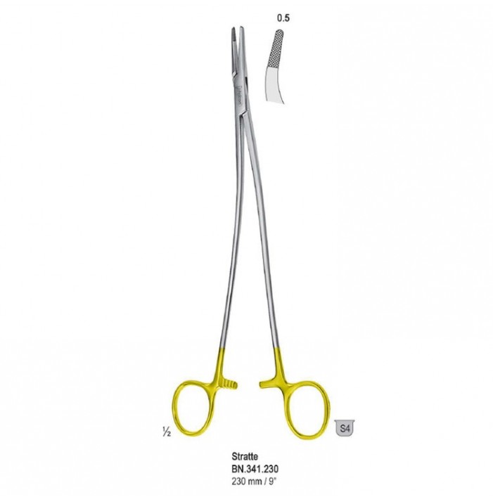 Falcon-Grip Needle holder straightatte curved 230mm TC