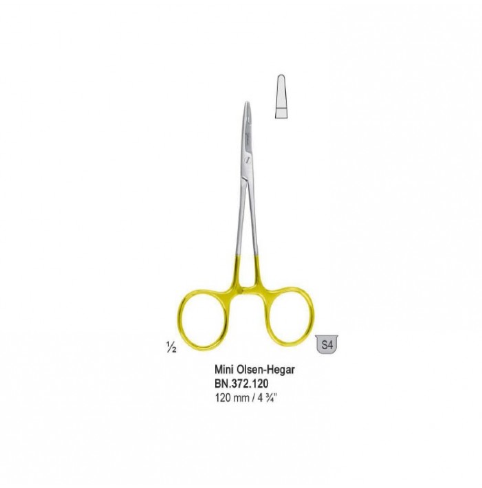 Falcon-Grip Needle holder with scissors Mini Olsen-Hegar 120mm TC
