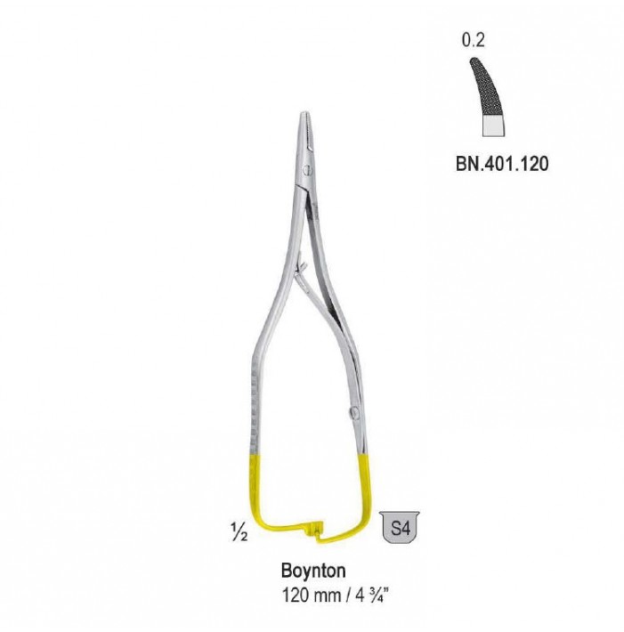 Falcon-Grip Needle holder Boynton curved 120mm TC