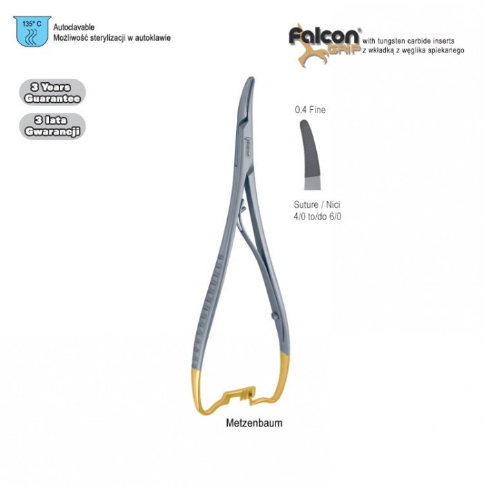 Falcon-Grip Needle holder Metzenbaum curved 140mm TC