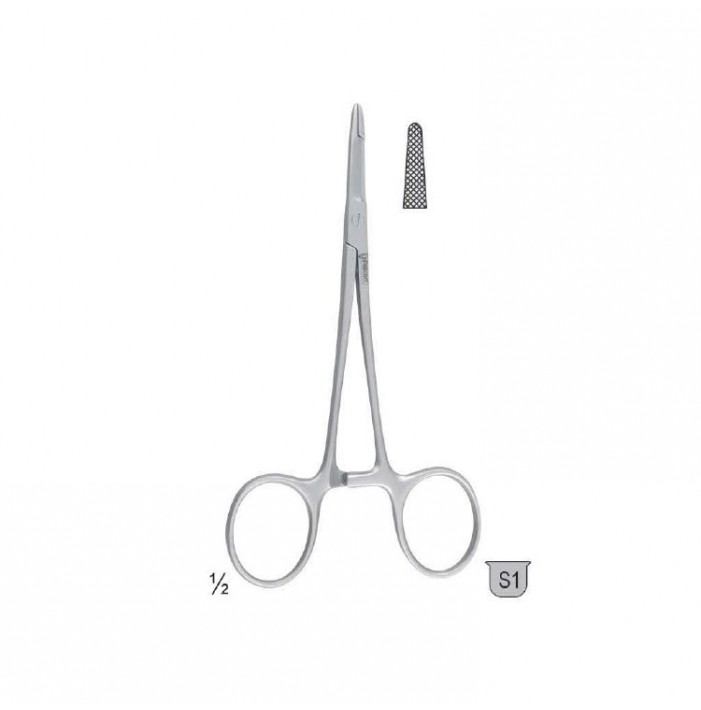 Needle holder with scissors Mini Olsen-Hegar 120mm