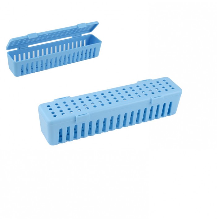 Cassette tray plastic autoclavable blue 205 x 50 x 45 mm