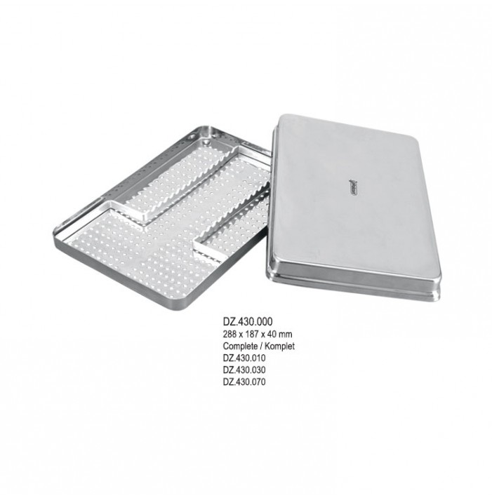 Norm Tray (solid cover+perforated tray+rack for 15 instruments)