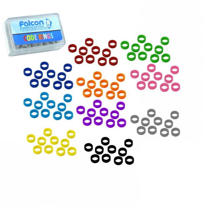 Kolorowe kółka silikonowe do oznaczenia instrumentów, małe, mix kolorów (50 sztuk)