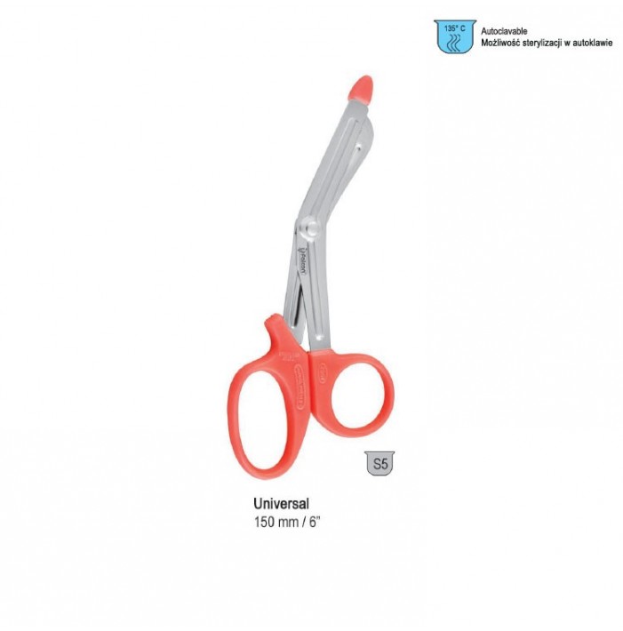 Scissors Universal plastic lip with orange plastic handle 150mm
