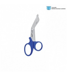 Scissors Universal metal lip with blue plastic handle 180mm