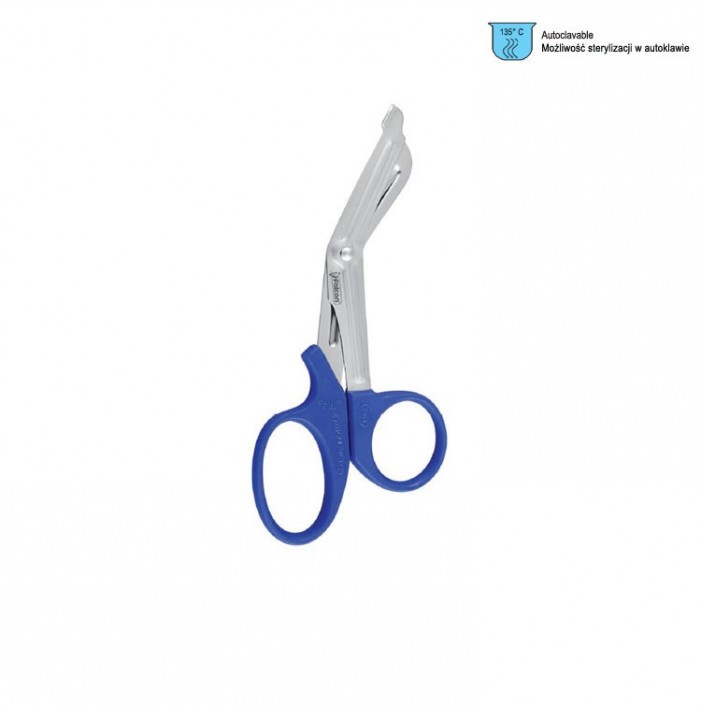 Scissors Universal metal lip with blue plastic handle 180mm
