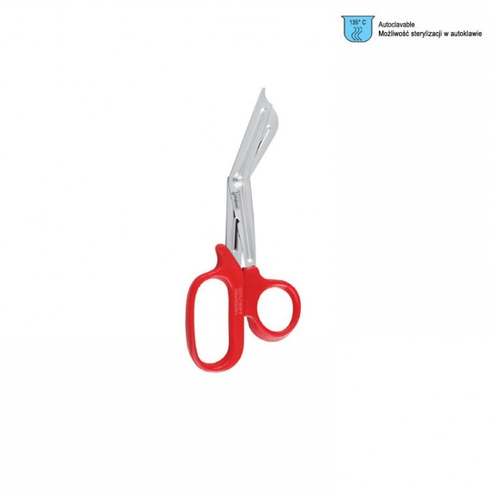 Scissors Universal British model with red plastic handle 180mm