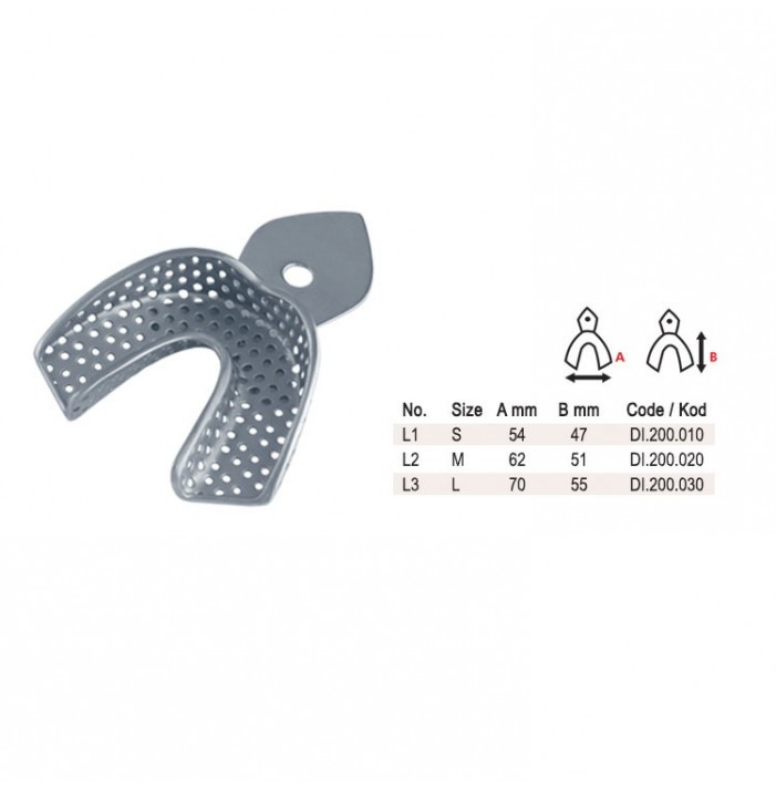 Impression tray children pattern perforated lower