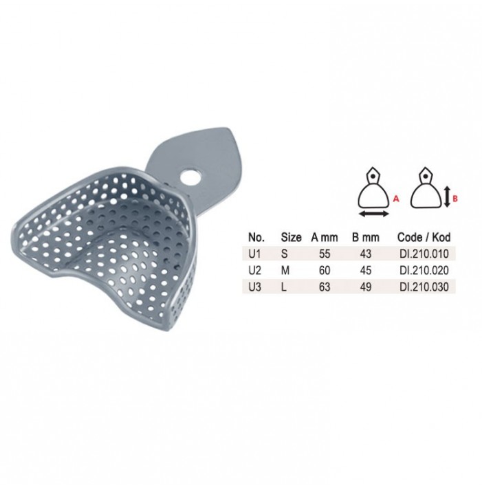 Impression tray children pattern perforated upper