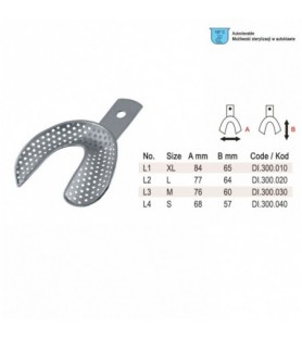Impression tray edentulous perforated lower