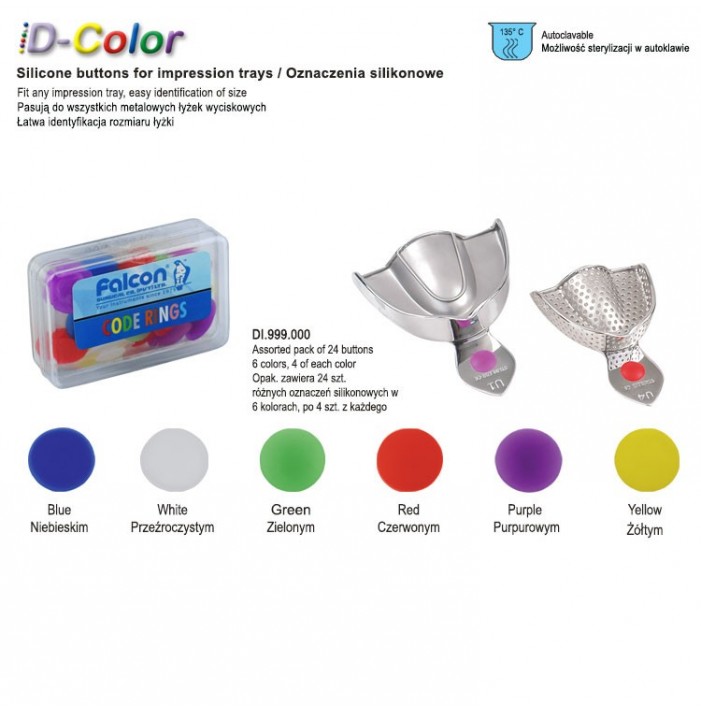 ID-Color Silicone buttons for impression trays (Pack of 24 pieces)