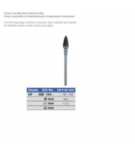 Frezy niebieskie ze standardowymi krzyżowymi nacięciami ISO 500 104 187 190 045