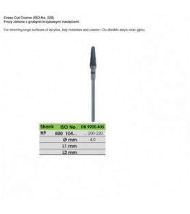Frezy zielone z grubymi krzyżowymi nacięciami ISO 500 104 200 220 040