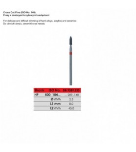 Carbide bur HP, cut fine, ISO 500 104 289 140 023, red