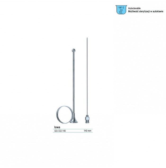 Needle and guide transvaginal Iowa set