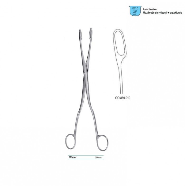 Forceps ovum-placenta Winter curved fig. 1, 280mm