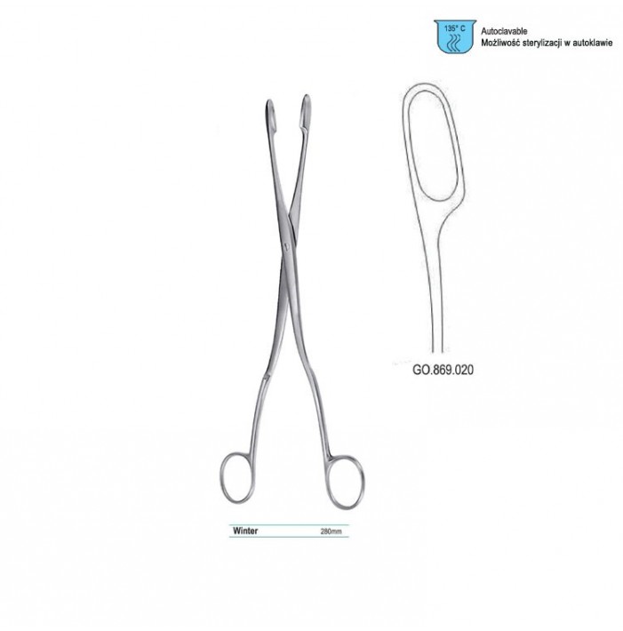 Forceps ovum-placenta Winter curved fig. 2, 280mm