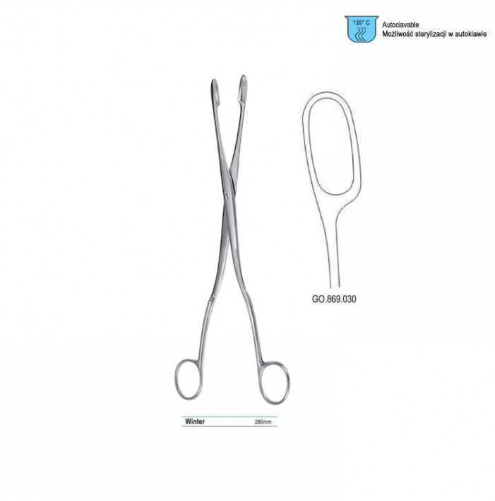 Forceps ovum-placenta Winter curved fig. 3, 280mm