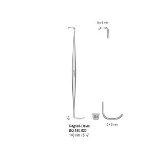 Hak Ragnell-Davis dwustronny 8x4mm/15x6mm, 140mm