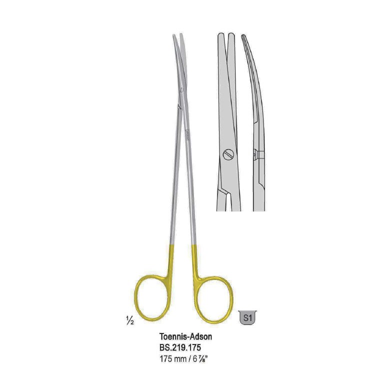 Falcon-Cut Nożyczki Toennis-Adson zagięte 175mm