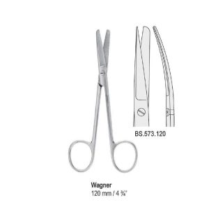 Nożyczki Wagner tępo-ostre zagięte 120mm