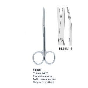 Nożyczki Falcon do enukleacji zagięte 115mm