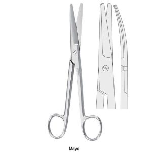 Nożyczki Mayo operacyjne zagięte 150mm