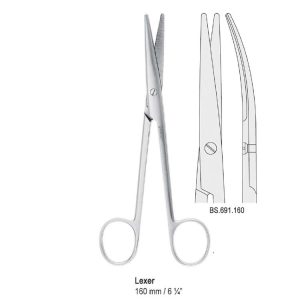 Nożyczki Lexer operacyjne zagięte 160mm