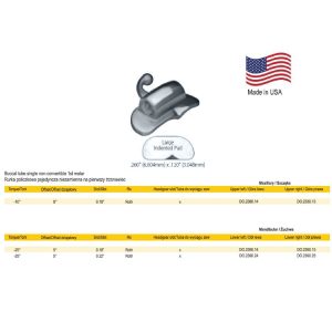 Deluxe Rurka pojedyncza niezamienna do przyklejania .018 dół prawy T -0° O 5°