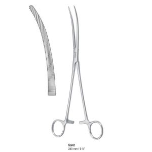 Kleszczyki naczyniowe Christophe zagięte 1x2 ząbki 160mm