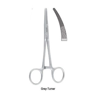 Kleszczyki naczyniowe Heiss lekko zagięte 205mm