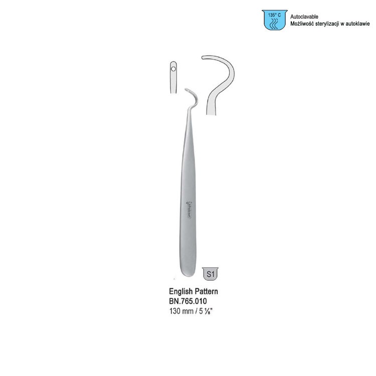 Igła mod. Angielski do podwiązywania zagięta na bok 130mm