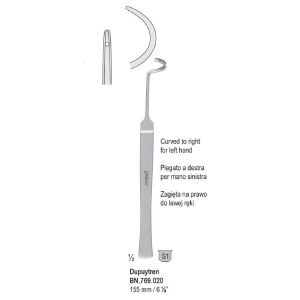 Igła Dupuytren do podwiązywania zagięta na prawo 155mm