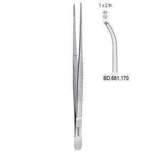Penseta chirurgiczna Taylor zagięta 1x2 ząbki 170mm