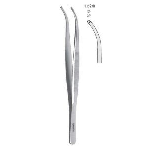 Penseta chirurgiczna Falcon-Medium zagięta 1x2 ząbki 130mm