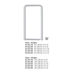 Ramka Falcon-Stringers z zamknięciem na instrumenty z uchwytem pierścieniowym 63x150mm