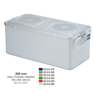 1/1 Kontener Falcon perforowana pokrywa+nieperforowana wanna 580x280x260mm srebrny