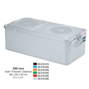 1/1 Kontener Falcon perforowana pokrywa+perforowana wanna 580x280x200mm srebrny