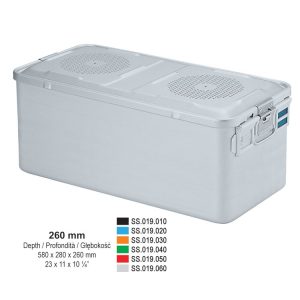 1/1 Kontener Falcon perforowana pokrywa+perforowana wanna 580x280x260mm czerwony