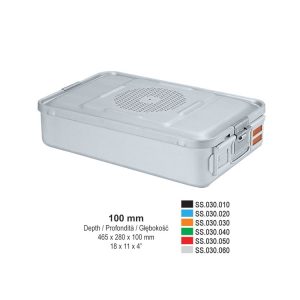 3/4 Kontener Falcon perforowana pokrywa+nieperforowana wanna 465x280x100mm czerwony