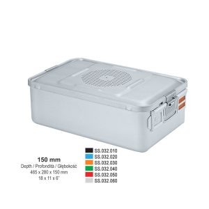 3/4 Kontener Falcon perforowana pokrywa+nieperforowana wanna 465x280x150mm czerwony