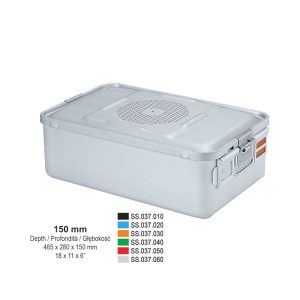 3/4 Kontener Falcon perforowana pokrywa+perforowana wanna 465x280x150mm srebrny