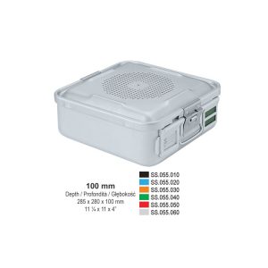 1/2 Kontener Falcon perforowana pokrywa+perforowana wanna 285x280x100mm srebrny